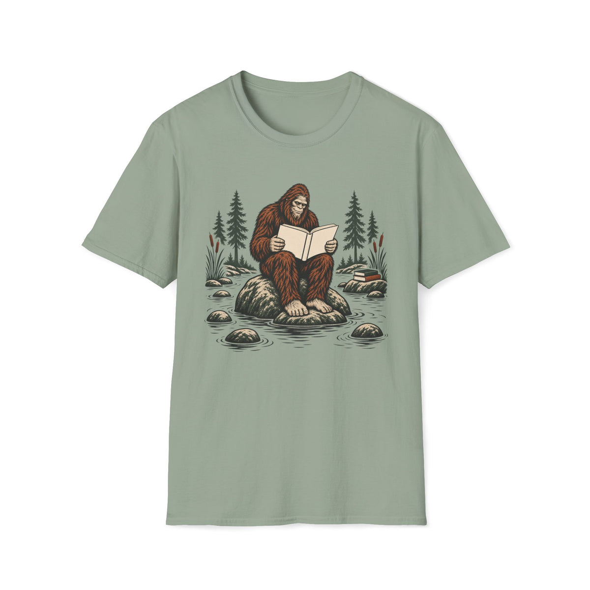 Bigfoot Reading T-Shirt