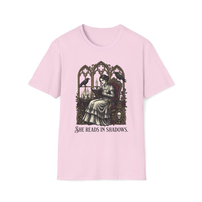 She Reads In Shadows T-Shirt