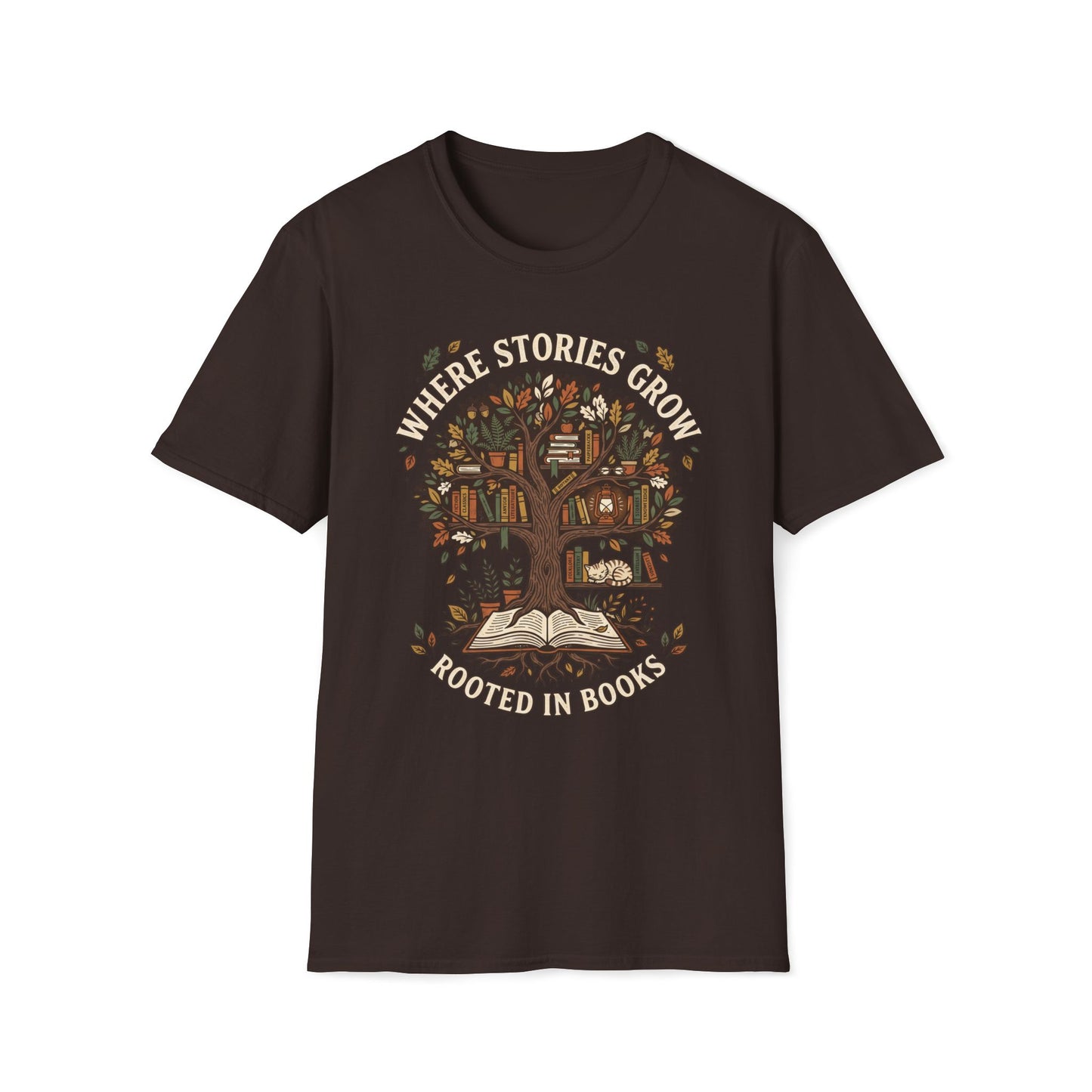 Where Stories Grow Rooted In Books T-Shirt