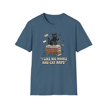 I Like Big Books And Cat Naps T- Shirt