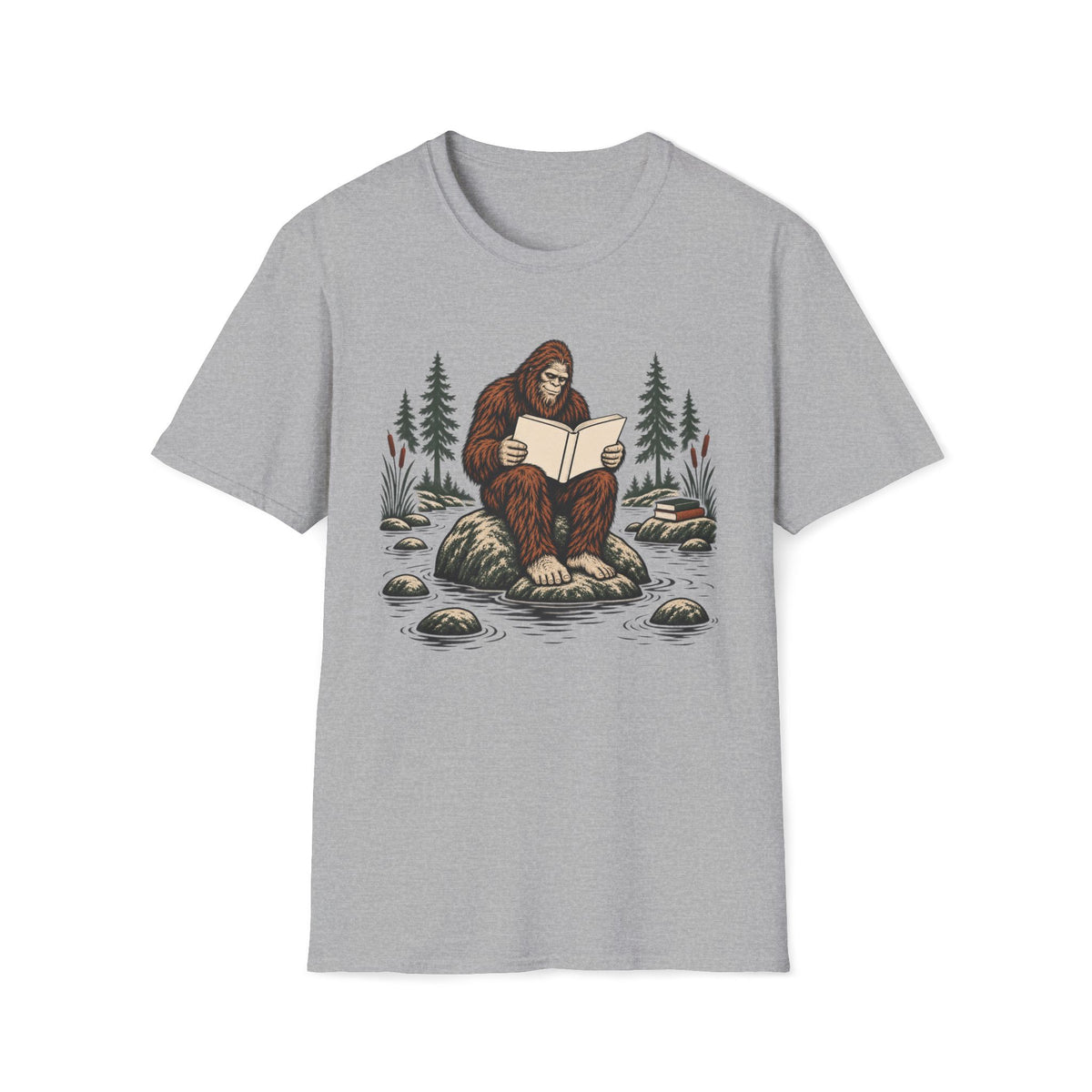 Bigfoot Reading T-Shirt